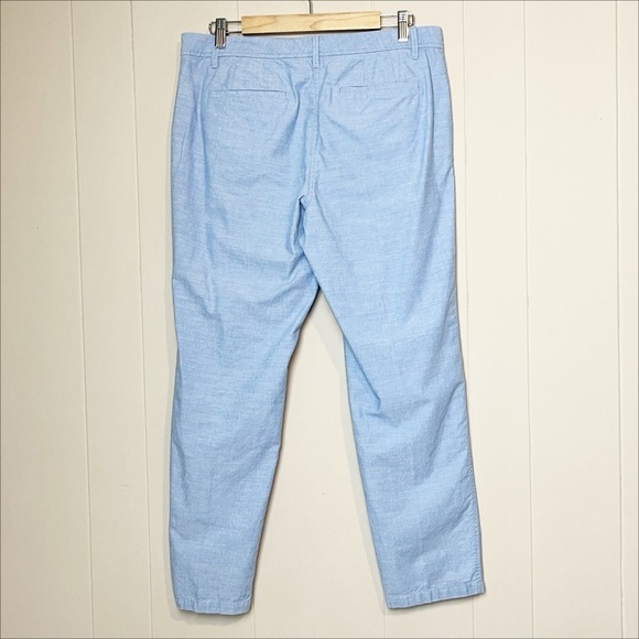 Talbots Relaxed Chino Pants 10 100% cotton Newport Chambray light blue summer - Picture 4 of 12
